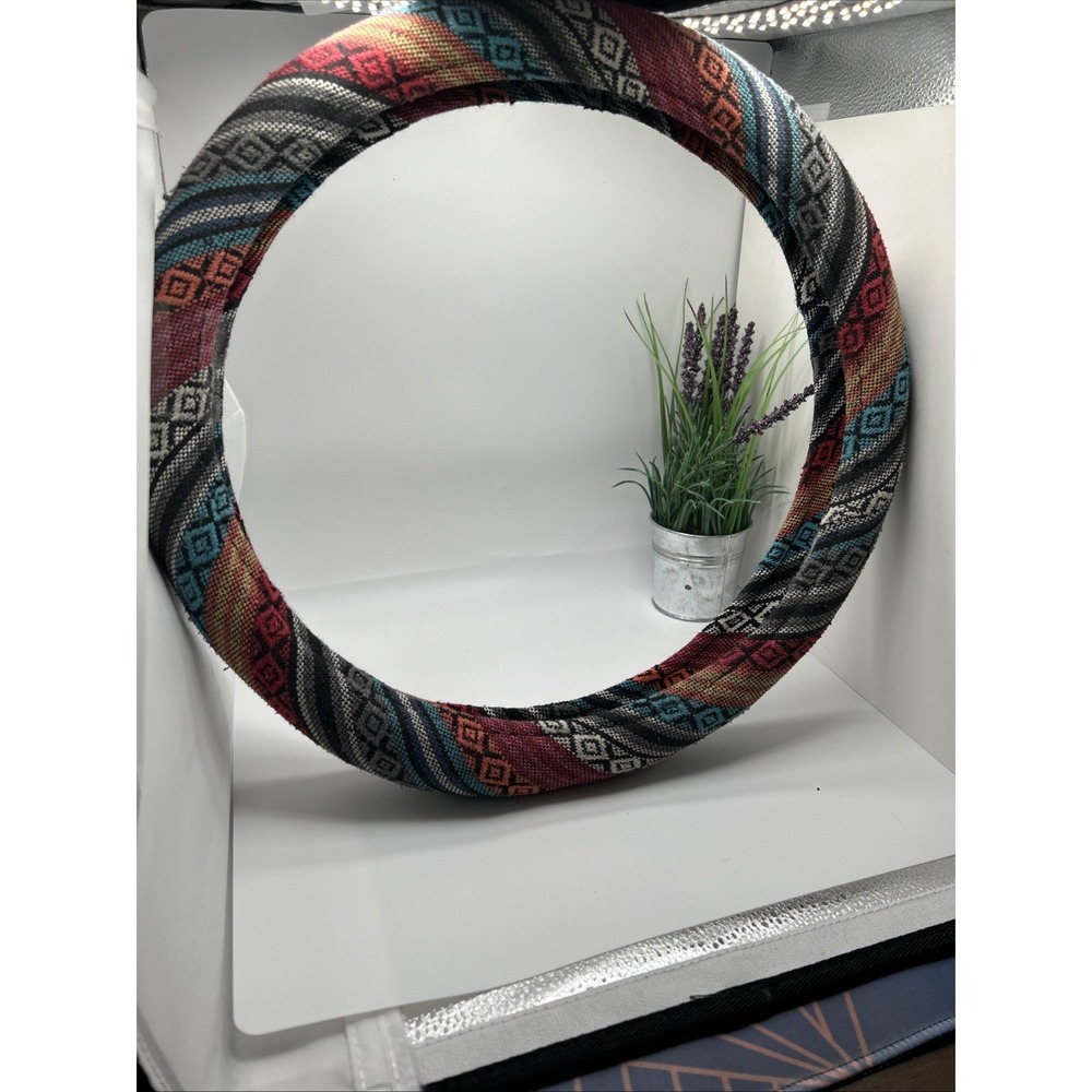 Retro Boho Pattern‎ Car Steering Wheel Cover 15"Diameter Heavy Duty Fabric
